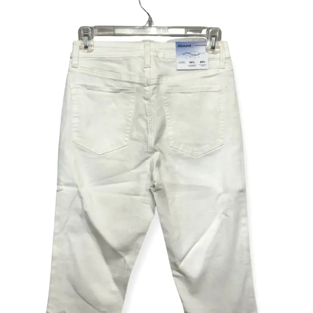 Abound Women's White Skinny Mid Rise Jeans Stretch Denim 26 NWT